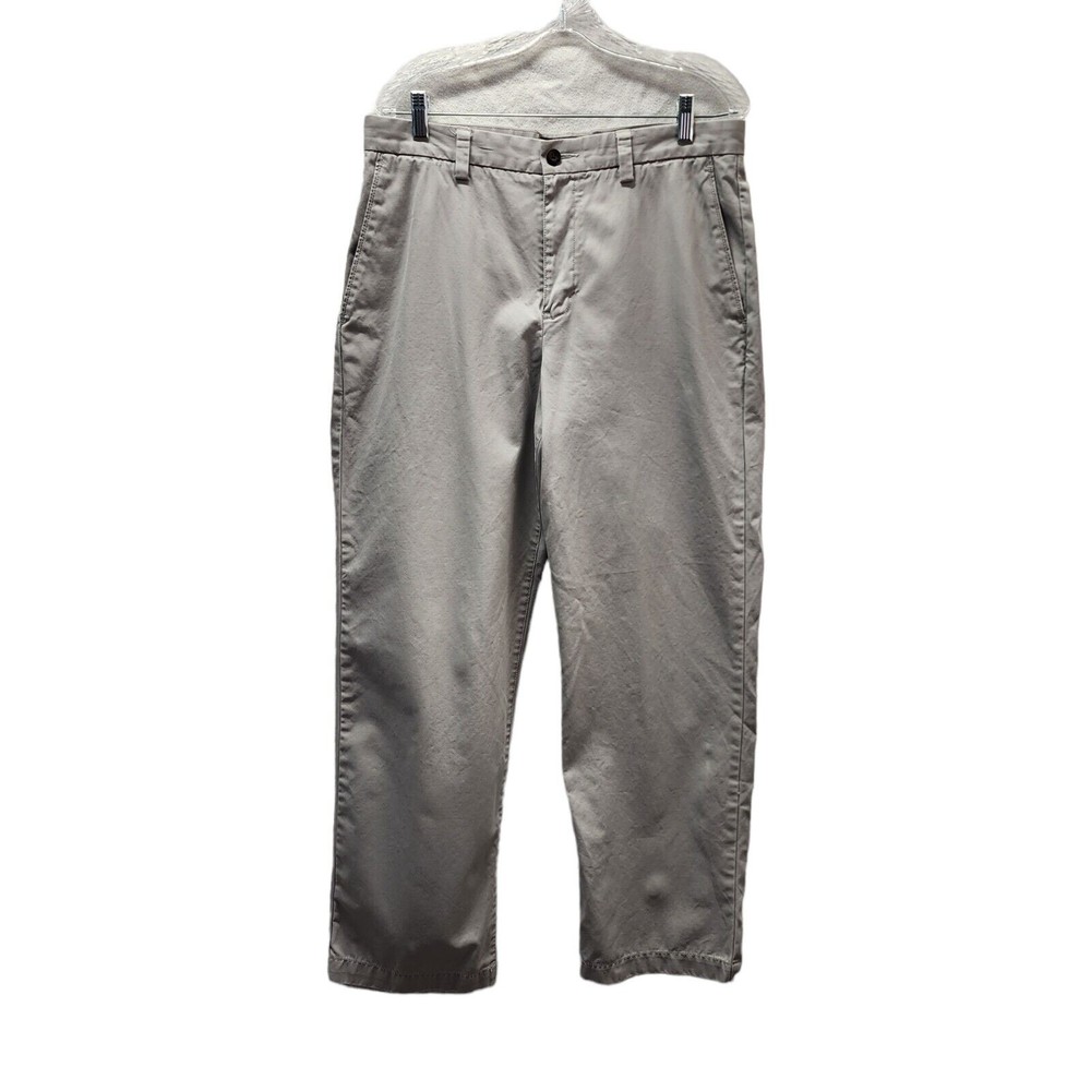 DOCKERS Classic Fit Flat Front Chino Pants Trousers 34x32 Gray